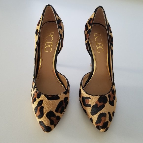 BCBG Shoes - BCBG Cheetah Half D'orsay 4 inch Heels Size 8